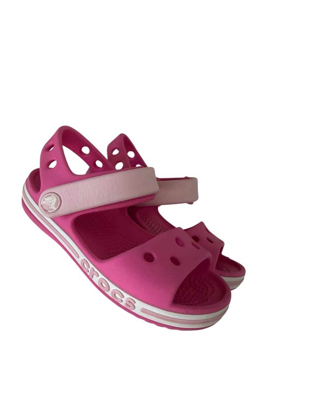 CROCS Kids' Two-Tone Pink Strap Sandals